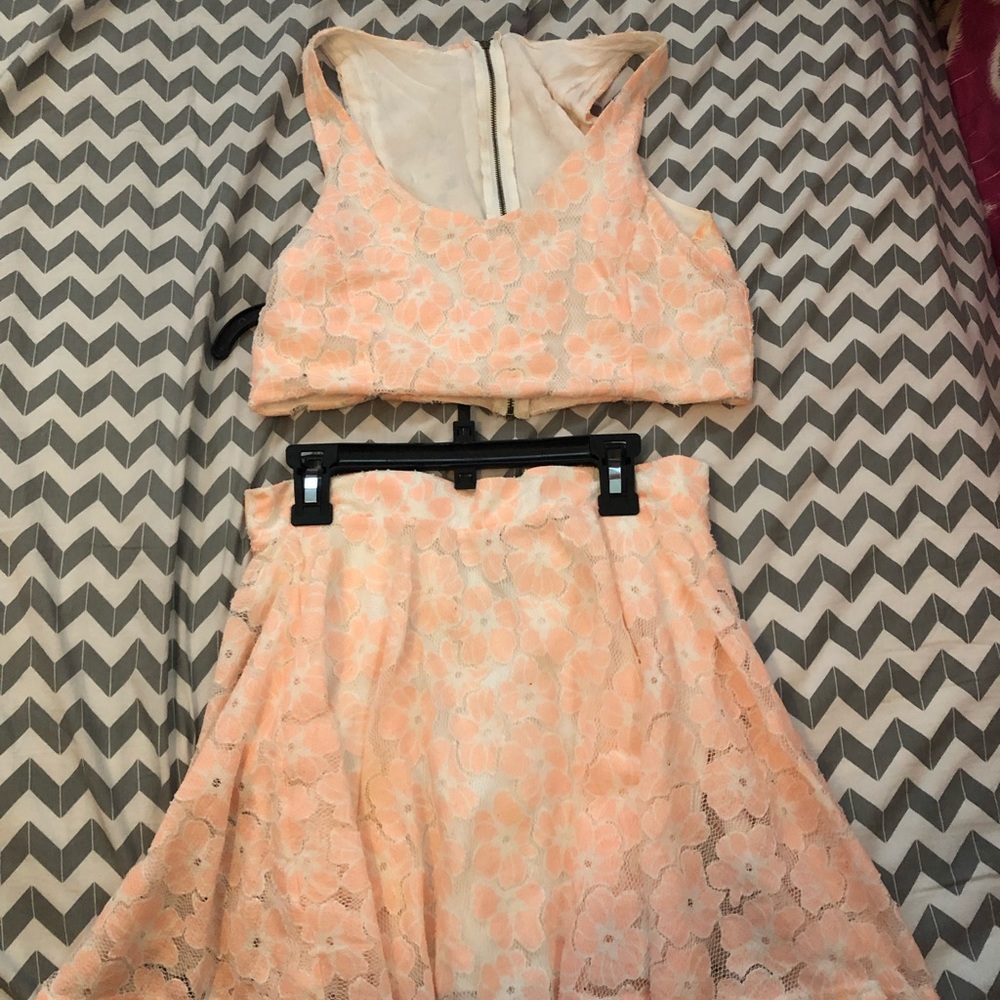 2 piece top and skirt
